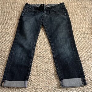 PAIGE Women's Boyfriend Jeans in Dark Blue Wash